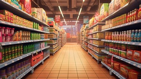 Premium AI Image | Grocery store aisle filled with healthy snacks