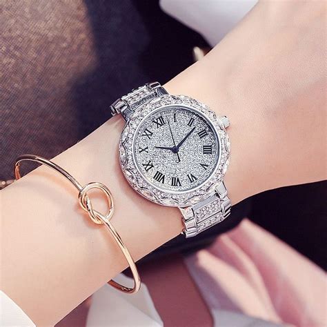 silver diamond watches women luxury steel full