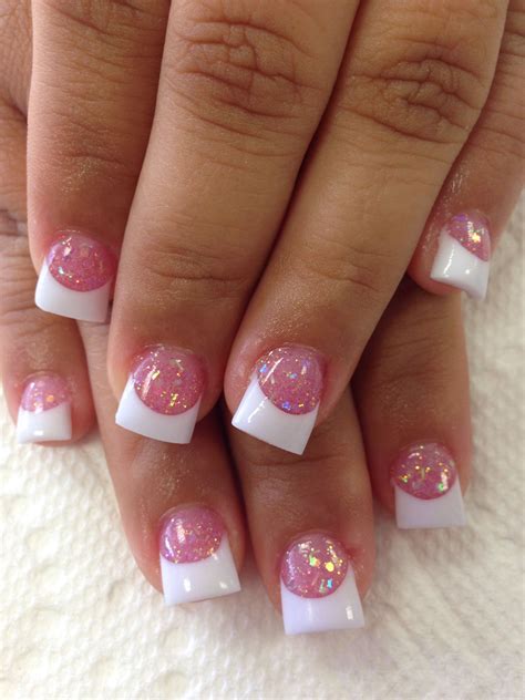Get Ready To Sparkle With Pink And White Nails With Glitter! – The FSHN