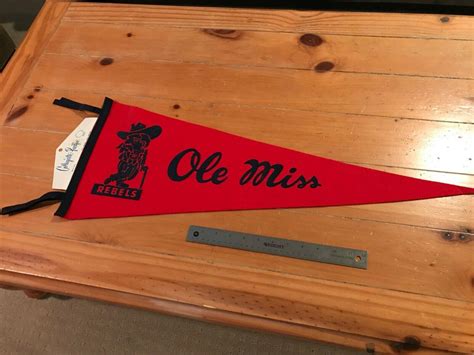 1960's Vintage Ole Miss Colonel Rebel felt pennant by Collegiate ...