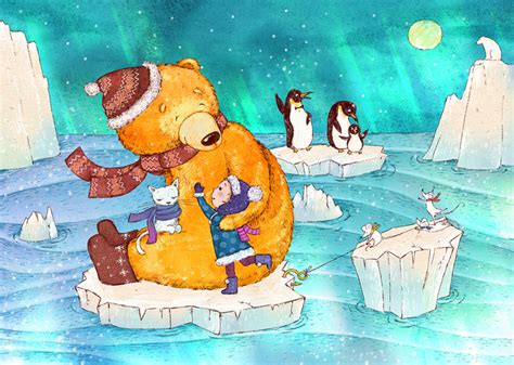 Иллюстрация на льдине в стиле детский | Illustrators.ru