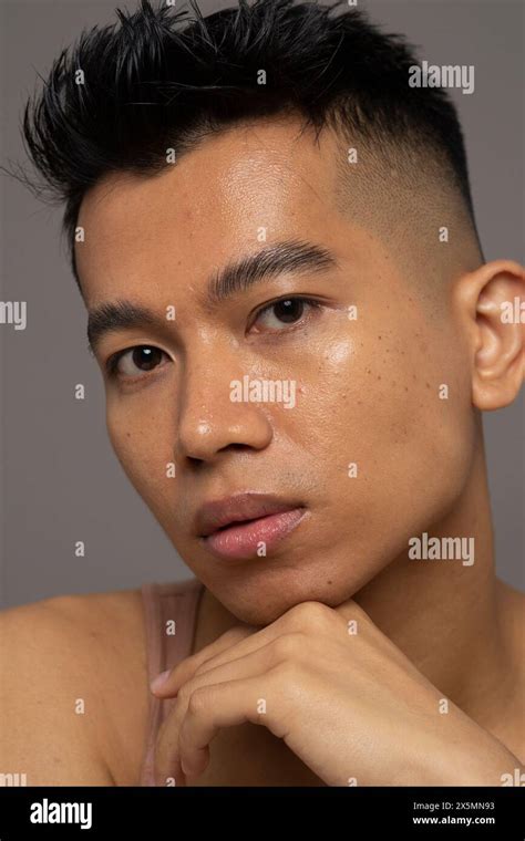 studio portrait  pensive person stock photo alamy