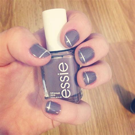 Essie merino cool (purchased at shoppers) with silver nail tape