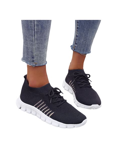 Lightweight Running Shoes for Women Mesh Lace up Sneakers Breathable