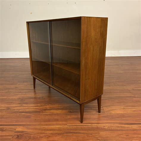 SOLD - Vintage Mid-Century Glass Door Display Case - Modern to Vintage