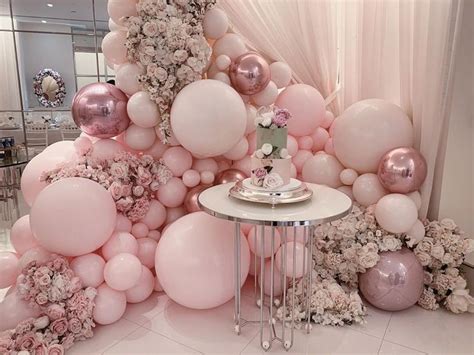 organic balloon  floral styling  girl baby shower decorations