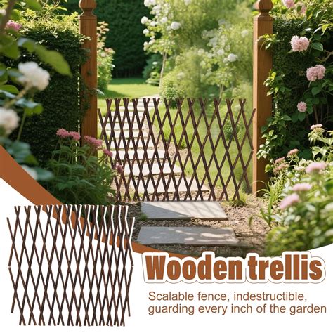 JSNV Expandable Garden Trellis (2Pcs) , 27.56" x 7.87" Wooden Garden