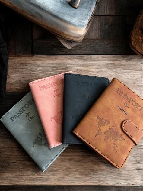 genuine leather custom passport case xmas passport cover embossing
