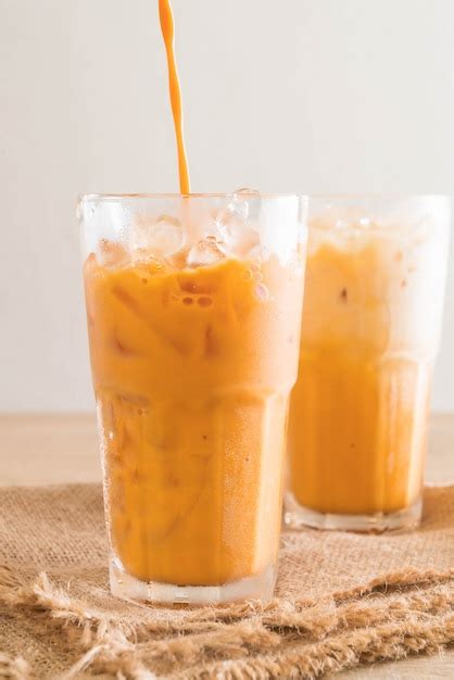 premium photo thai milk tea