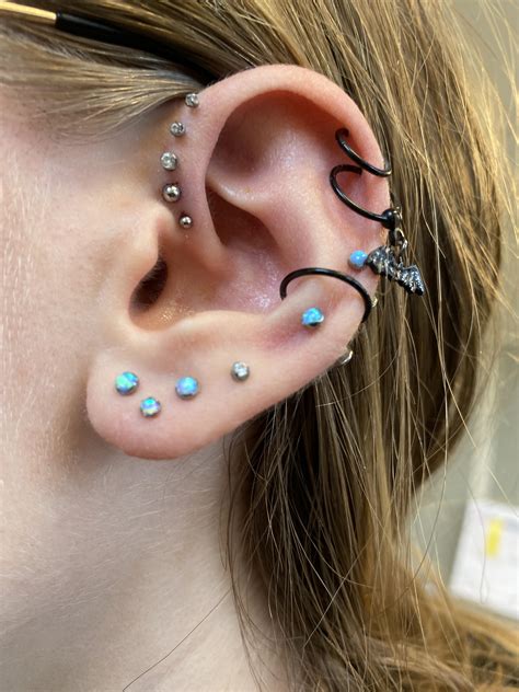 Triple Forward Helix Ear Piercings