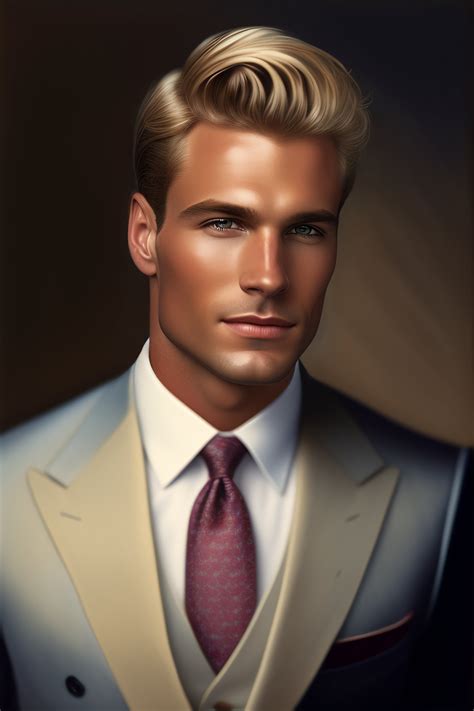 Lexica - Portrait of a handsome blonde man in a suit