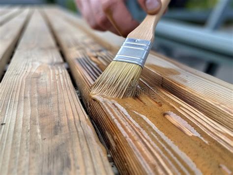Wood Staining Process Close-up Stock Photo - Image of improvement ...