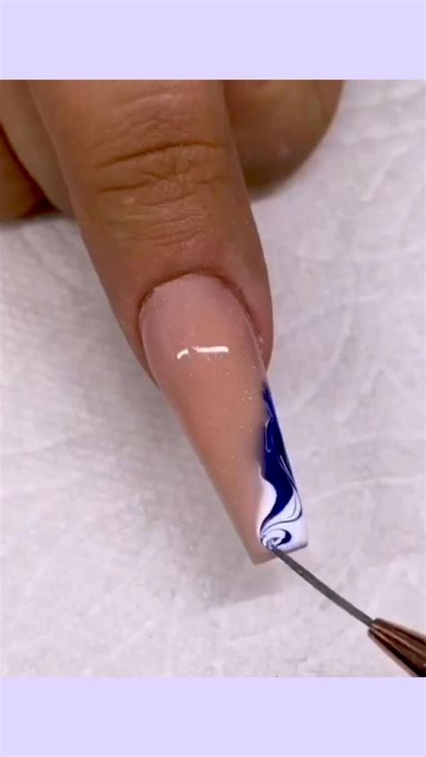 Easy marble nail tutorial | Unhas compridas, Unhas bonitas, Unhas desenhadas