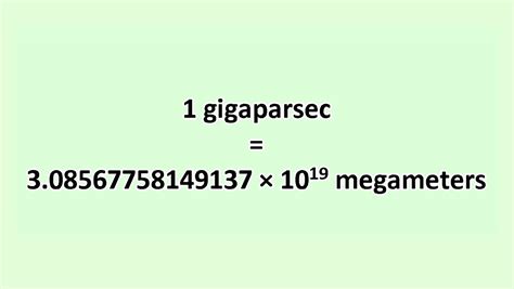 convert gigaparsec  megameter excelnotes