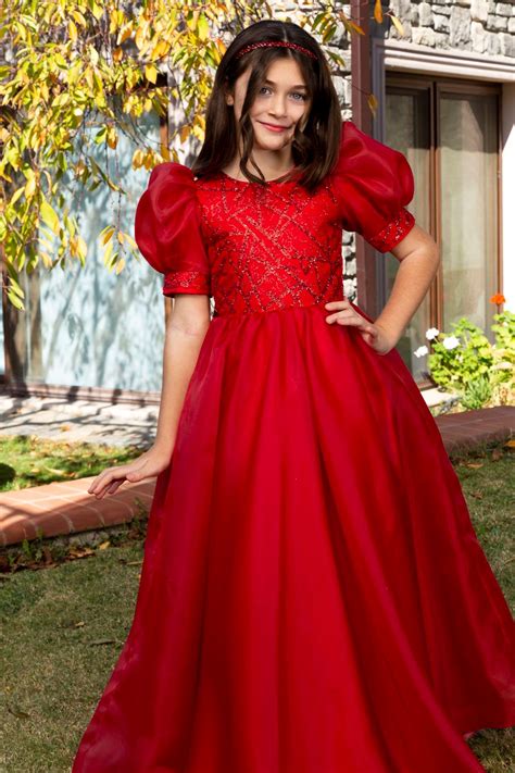 Vestido Niña Nova 7-11 Años 40009 Rojo | Mayorista y fabricante - Anıl Kids
