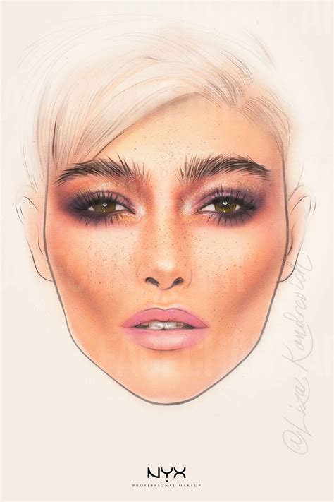 Face Chart Makeup Design by Liza Kondrevich | Face chart, Makeup face ...