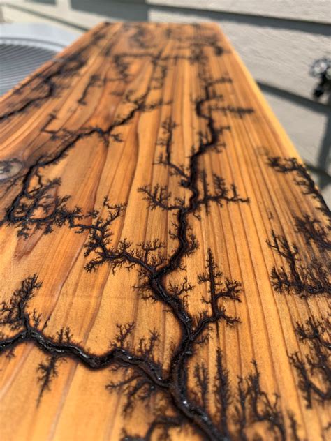 Unfinished Lichtenberg Fractal Burned Cedar Wood Slab for DIY Shelves ...