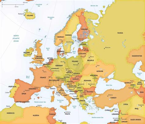 Vector Map of Western Europe Political | One Stop Map