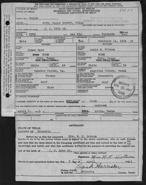 1914 Birth Records