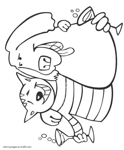 Coloring pages. Dog and cat are friends || COLORING-PAGES-PRINTABLE.COM