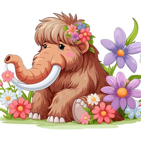 Иллюстрация мультфильма "Маммут-вектор" | Премиум векторы