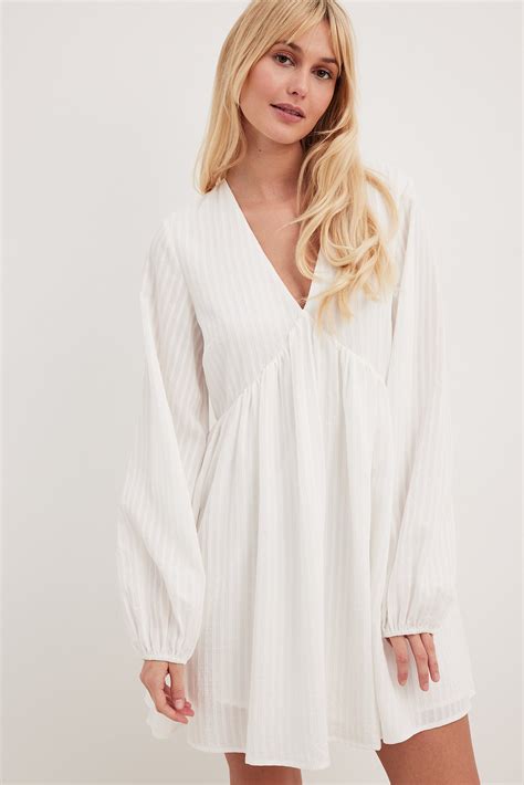 structured flowy mini dress white na kd