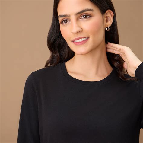 Nykd By Nykaa Essential Long Sleeve Tee - NYS807 - Jet Black – Nykd by ...