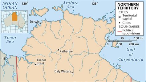 northern territory history map flag population capital facts