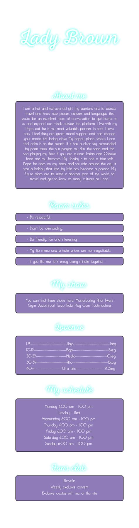 Lady-brownn Cam Model Bio - Camsoda