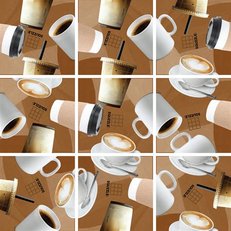 COFFEE BREAK Squzzle Puzzle: 9-piece brain teasing square puzzle – Fun