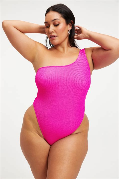 Good American + Always Fits Hot One-Shoulder One-Piece