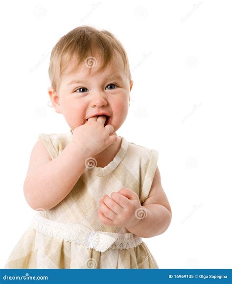 Girl sucking fingers stock image. Image of childhood - 16969135