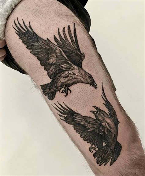 Raven blackwork tattoo | Crow tattoo, Black owl tattoo, Body art tattoos