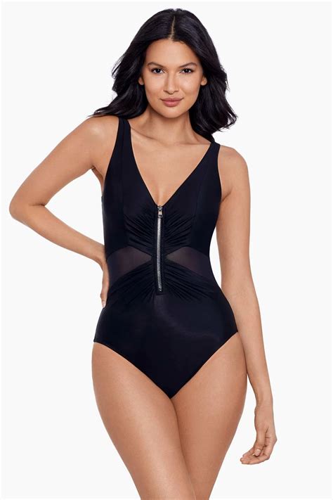 Miraclesuit: One Piece Network News Vive Zip Up Swimsuit – Swimcity