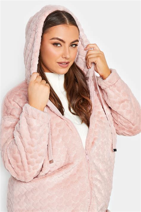 YOURS LUXURY Plus Size Pink Heart Faux Fur Jacket | Yours Clothing