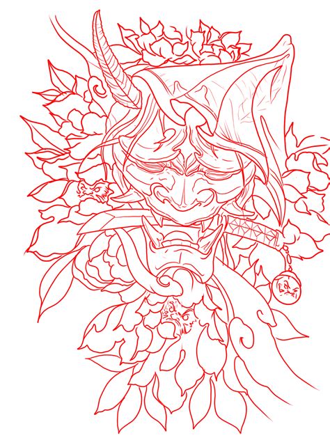 japanese oni masks tattoo 10