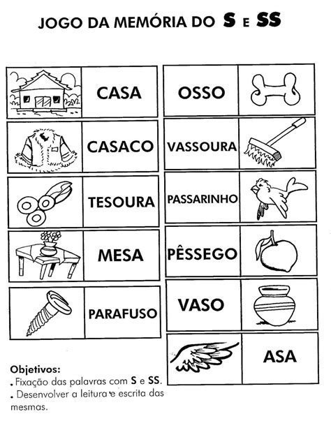Palavra Com S Ss - Atividades com S ou SS - Pedagogia ao Pé da Letra