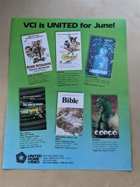 VCI UNITED HOME VIDEO VHS PROMO AD SLICK 8X11 OG RARE DIXIE DYNAMITE