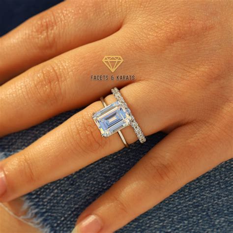 Best wedding band for emerald cut engagement ring 60 photos ...