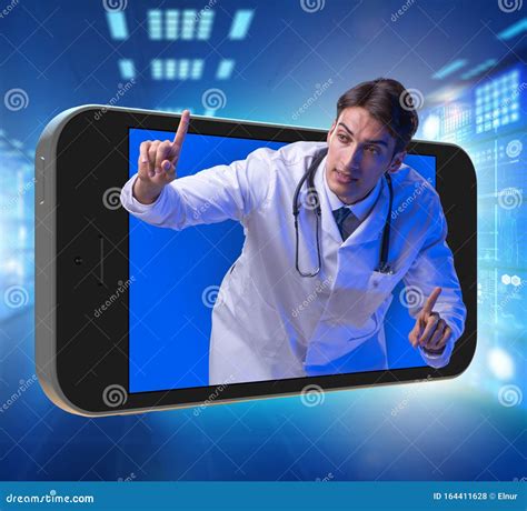 Doctor in Telehealth Medical Concept Stock Photo - Image of mobile