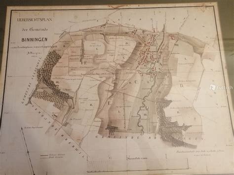 stich uebersichtplan der gemeinde binningen antike karte im kanton