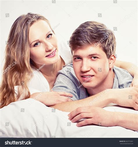 Portrait Couple Hugging Bed Stock Photo 663772561 | Shutterstock