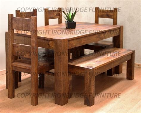 Rustic dining table with bench | Hawk Haven