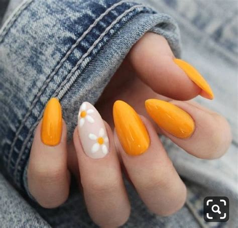 #маникюр #дизайнманикюра #ногти #дизайнногтей #ромашки #оранжевый #лето ...