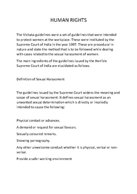 Vishaka Guidelines - These were instituted by the Supreme Court of
