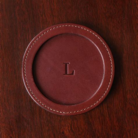 Leather Round Coasters Set of 4 | Best & USA Made | Col. Littleton