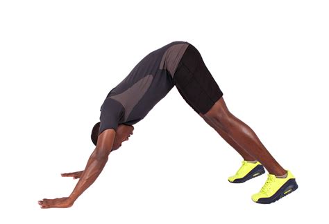 strong man  yoga pose  pike push ups