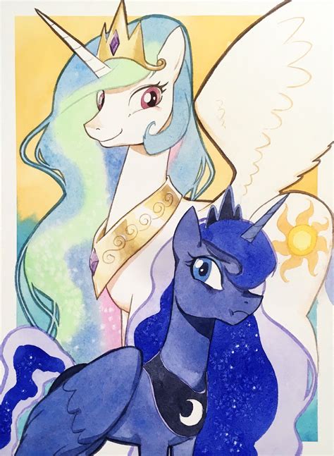 princess celestia and princess luna drawn by tyantyai mokka - Bronibooru