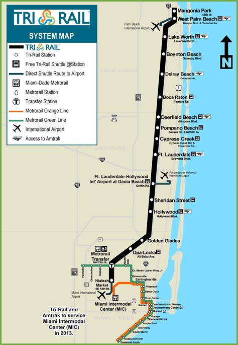 Miami Tri-Rail map - Ontheworldmap.com