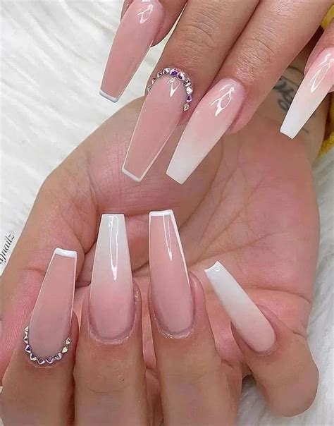 38 Elegant French Tip Coffin Nails You'll Love in Summer - Page 18 of